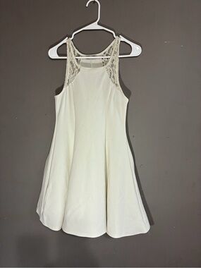 Ivory Lace Yoke Skater Dress